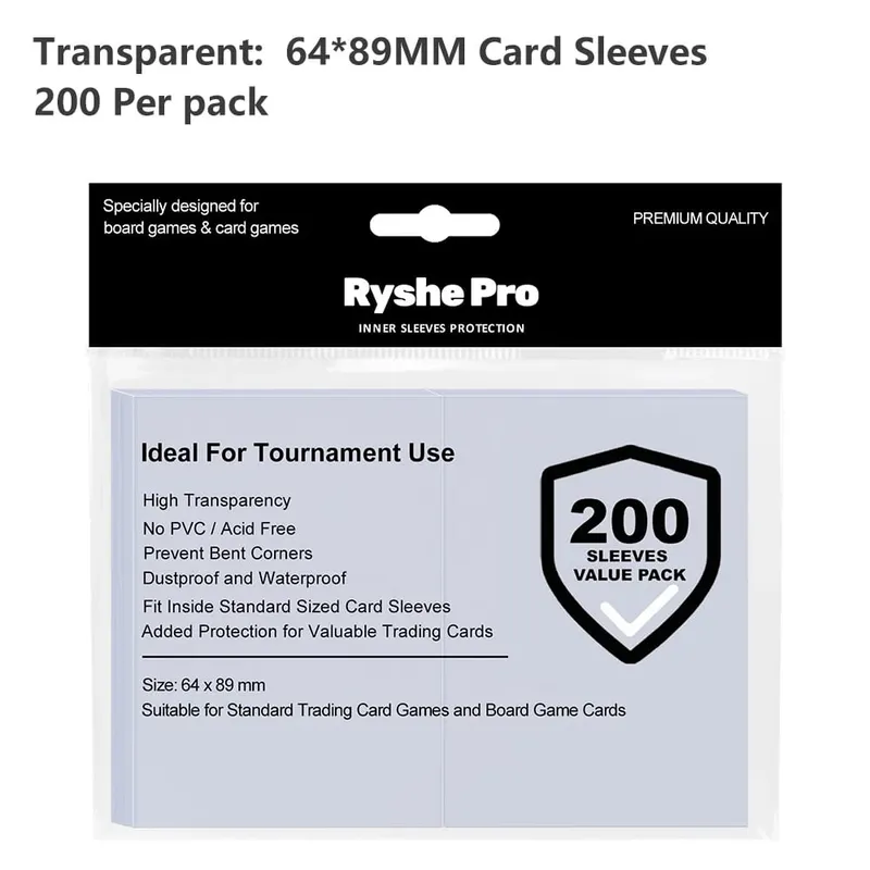 100 stk Hot Transparent MTG-korthylstre Standardstørrelse Klar TCG-kortbeskytter Indvendigt kortdæksel til sportsbrætspil 64x89 mm