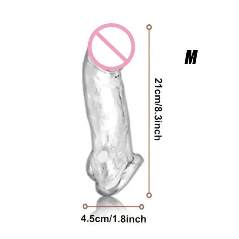 Penis Sleeve Extender Adult Sex Toy Cock Sleeve 3 Sizes Pennis Extender Penis Extension Time Sex Toy Pleasure Tools Couples