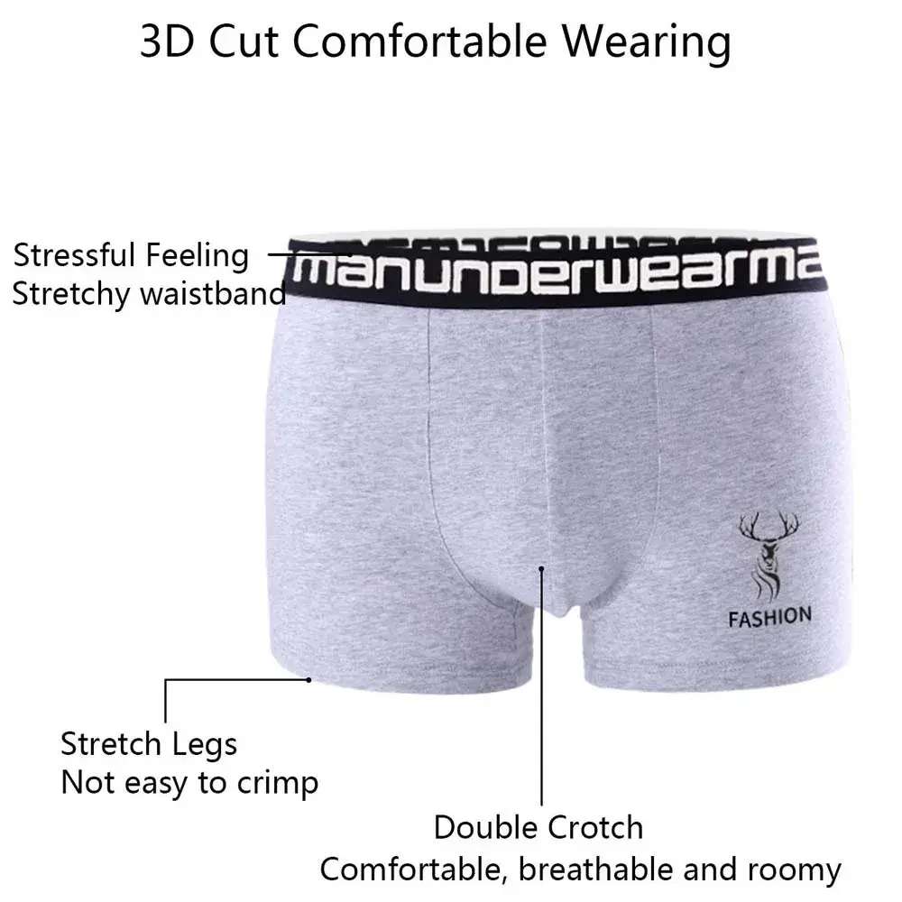 4/8Pcs Boxers Man Breathable Cotton Man Underwear Letter Waistband Men's Clothing Soft Touch Men's Briefs Plus Size Man Panties