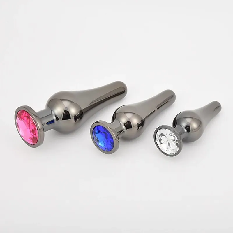 Gun Farbe Edelstahl Anal Plug Dildo Sex Spielzeug Produkte 3 Größen Butt Plug Für Frauen Sex Erwachsene Spiel Prostata massager — image 2