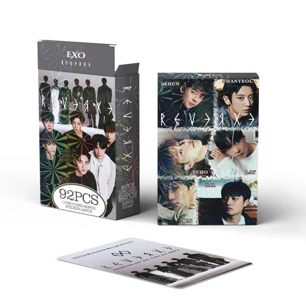 92pcs EXO New Album REVERXE Photocards Stickers Kpop Merch Lomo Cards Set Fans Collection Cards Gifts