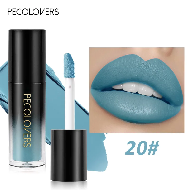 Brilho labial de veludo fosco, múltiplas cores, à prova d'água, de longa duração, copo antiaderente, batom suave para aplicar alta renderização de cores