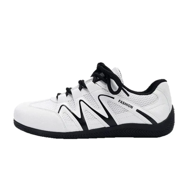 Heren mesh ademende casual sneakers met veters platte zool mode sportschoenen dagelijks wandelen dames lichtgewicht atletische schoenen