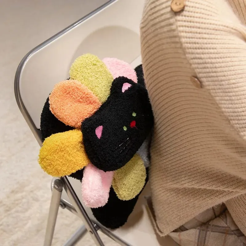 Spotted Cat Plush Pillow Flower Stuffed Cushion 50cm Adorably Soft Sofa Cushion Home Decor Toys Throw Pillow Birthday Gifts