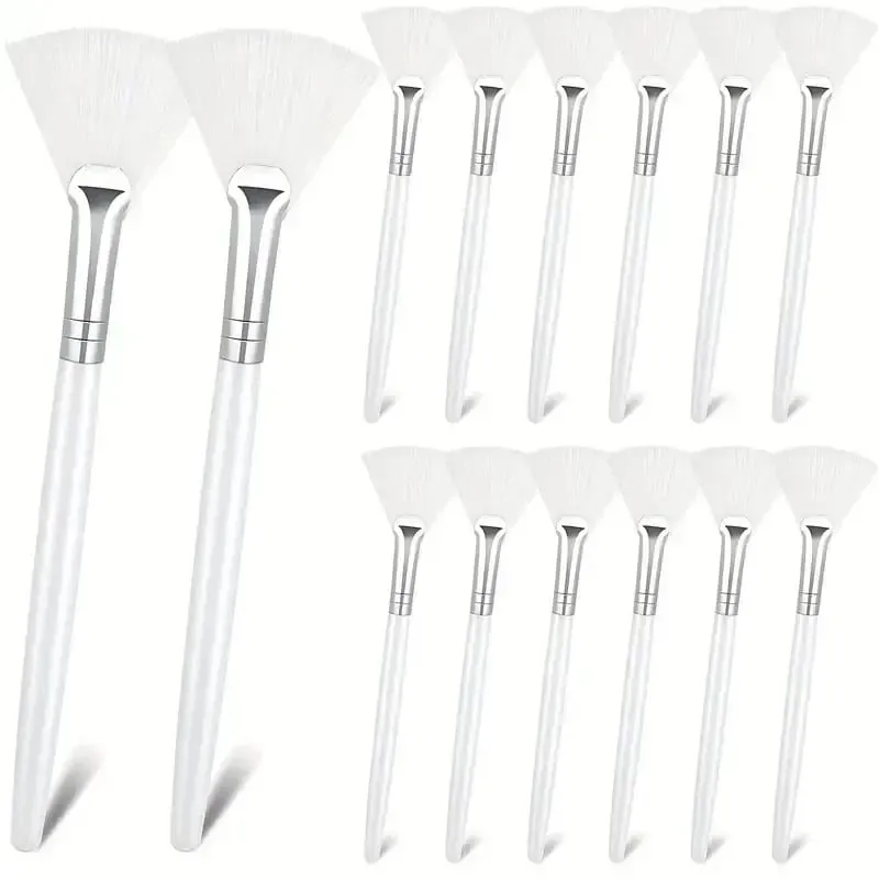 3/6/12pcs Practical Facial Brushes Fan Shape Brush Flat Head Face Mask Applicator Soft Portable Mask Brushes Cosmetic Tools