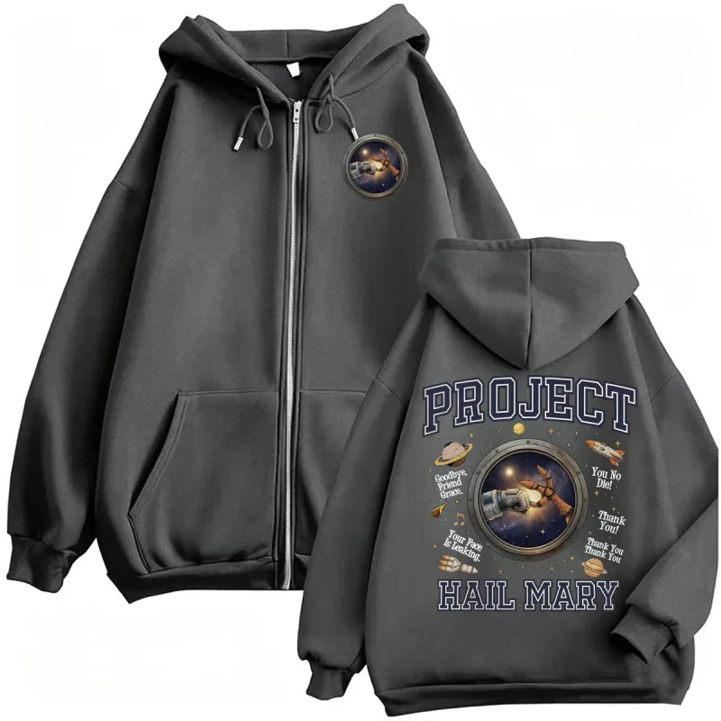Project Hail Mary Sweatshirts Jacket Coats Rocky Jazz Hands Amaze Zip Up Hoodies Men Women Fashion High Quality Zipper Pullovers