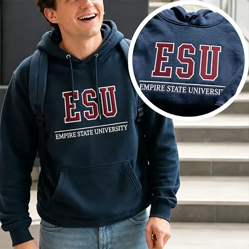 ESU Empire State University Hoodie Sweatshirt Brand New Day Merch Peter Hoodies Unisex Spring and Summer Long Sleeve