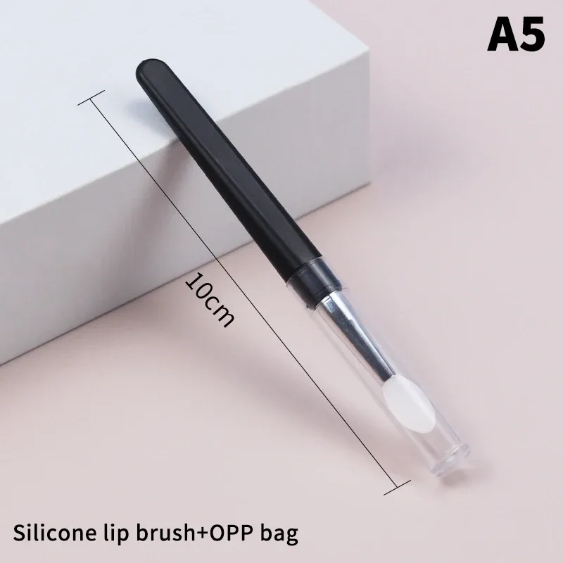 ★▲1PC Portable Eyeshadow Makeup Brushes Travel Size Makeup Brushes Eyebrow Silicone Glit Essential Cosmetic Tools With Lid