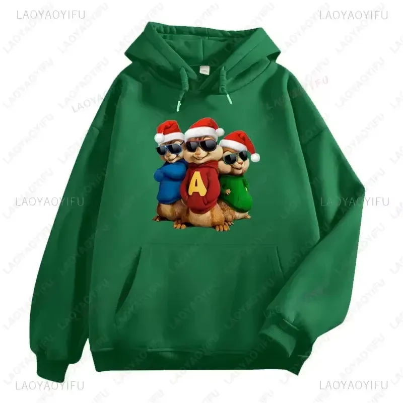 Felpe con cappuccio Anime Alvin and The Chipmunks Felpa con stampa di lettere Eco Friendly A Casual Streetwear Pullover unisex promo