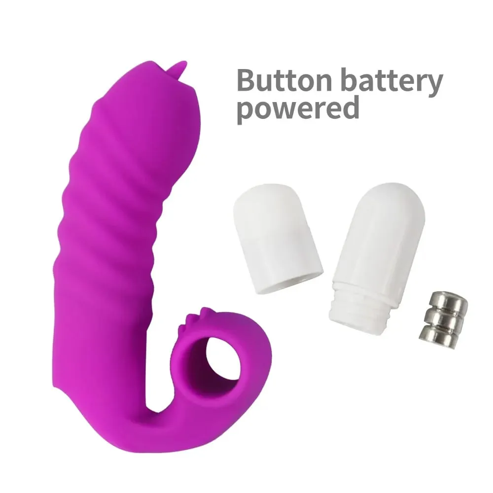 Finger Sleeve Vibrator Female Masturbator Clitoris Stimulate Tongue Licking Vagina Massager Erotic Sex Toys For Women Products