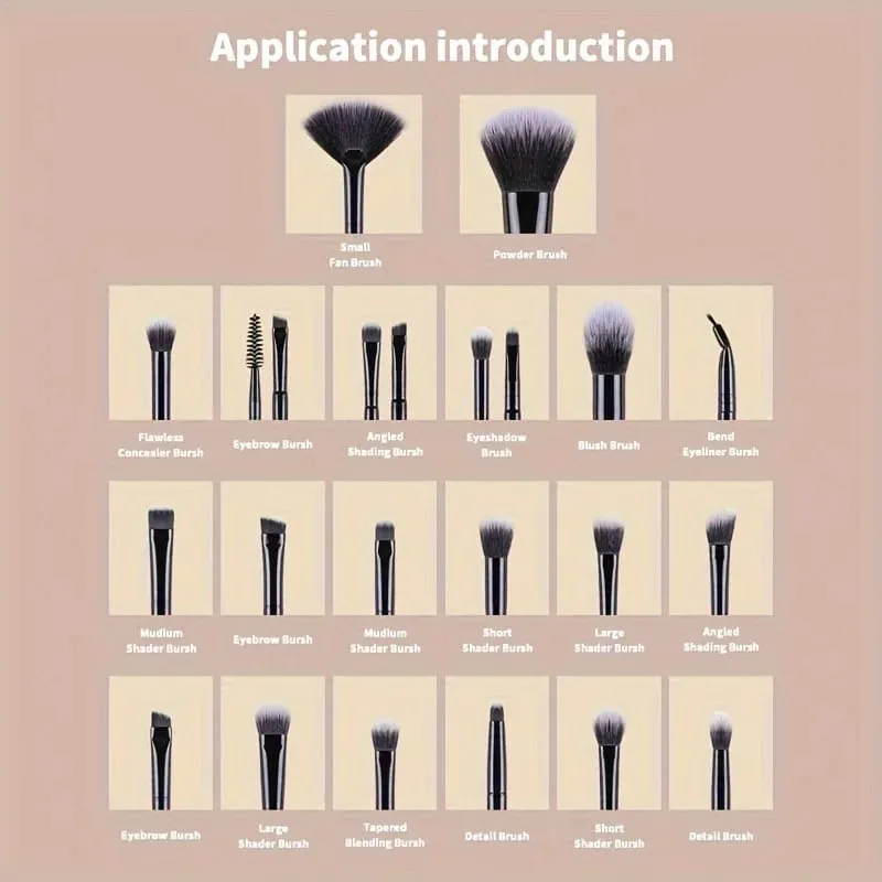 28pcs Ultimate Makeup Brush Set with Large Powder Blush Contour Foundation Concealer & Eyeshadow Brushes - Includes Water Dr