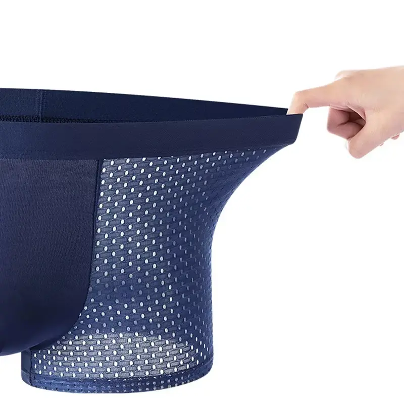 4 pz Uomini Boxer Lce Maglia di Seta Biancheria Intima da Uomo Mutandine Solido Sexy Comodo Estate Traspirante Lntimate Mutande