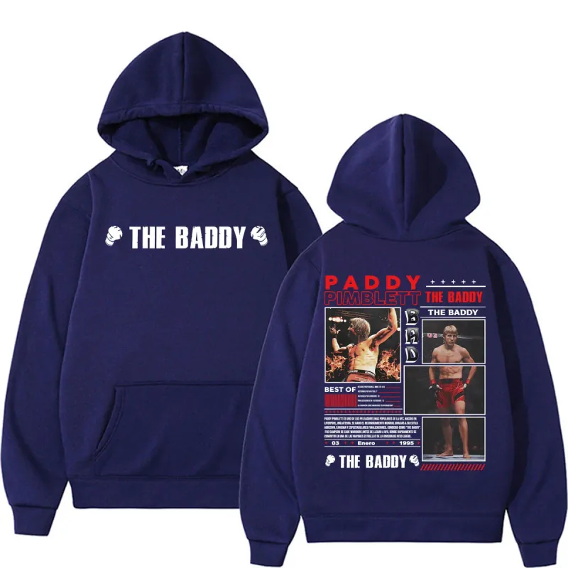 Paddy Pimblett The Baddy Retro Graphic Hoodies Men Women Fashion Violence Aesthetic Sweatshirt Fleece Casual High Quality Hooded