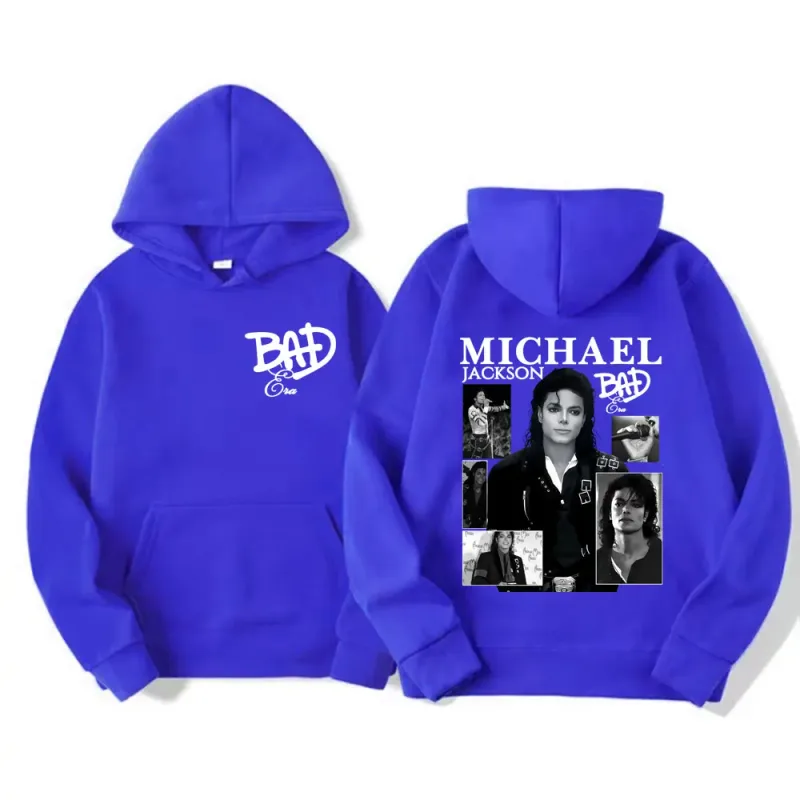King of Pop Michael Jackson Bad Era Album Graphic Hoodies Men Women Vintage Hot Sale Hoodie Oversized Fleece Comfort Sweatshirts