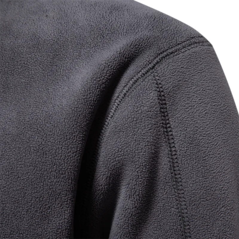 Brand Quality Thicken Warm Fleece Jacket para sa Lalaki Zipper Neck Pullover Men's Sweatshirt Soft Shell Mens Jacket