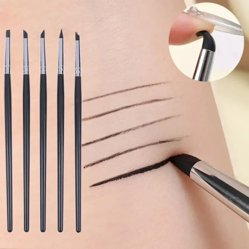 【Black Silicone Eyeliner Brush Multi-purpose Eyebrow Lipstick Brushes Easy To Use Nail Painting Pen Eyes Shaping Makeup】