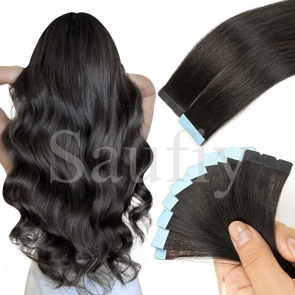 12-20inches Balayge Blonde Mini Tape in Human Hair Extensions Double Side Invisible Seamless Tape Ins Hair 10pcs/Pack Natural Straight Black Blonde Balayge Brown Mini Tape In Hair Extensions