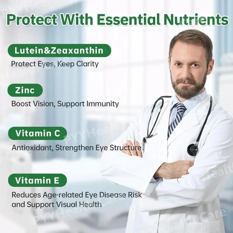 Lutein Eye Vitamins Health Capsule with Lutein Zeaxanthin & Zinc Daily Eye Nutrition Support for Vision Care 90 Count Per Bottle