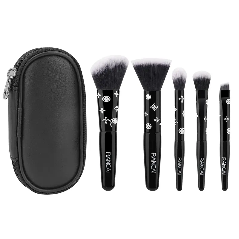 5Pcs 귀여운 컴팩트 메이크업 브러쉬 세트 케이스 프리미엄 브러쉬 완벽한 파운데이션 블러쉬 아이 섀도우 애플리케이션 미용 도구