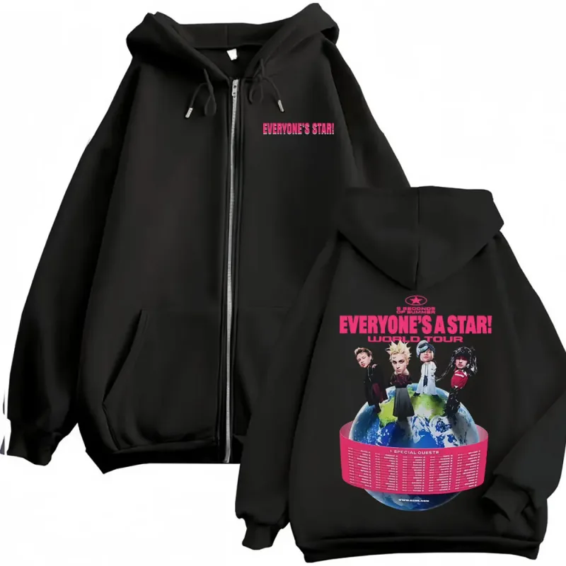 5 Seconds of Summer Everyone's A Star World Tour Zip Up Hoodies Men Women Harajuku Hip Hop Gothic Jacket Sweatshirt Hoodie Coats
