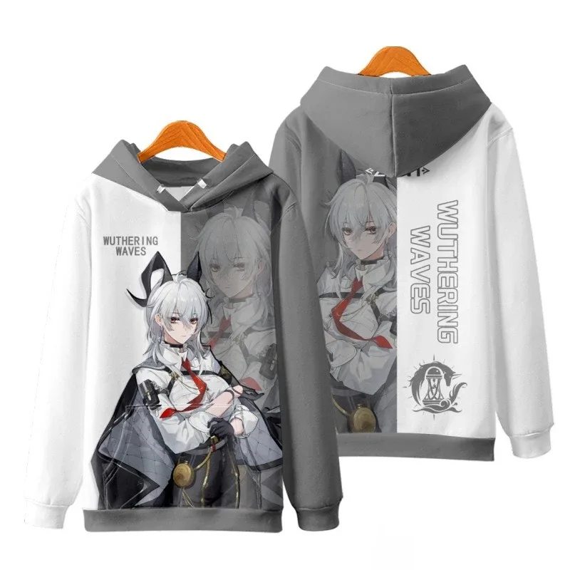 Game Wuthering Waves Cosplay Hoodies 3D Phrolova Print Men Women Anime Sweatshirt Autumn/Winter Hoodie Casual Y2k Tracksuit Coat