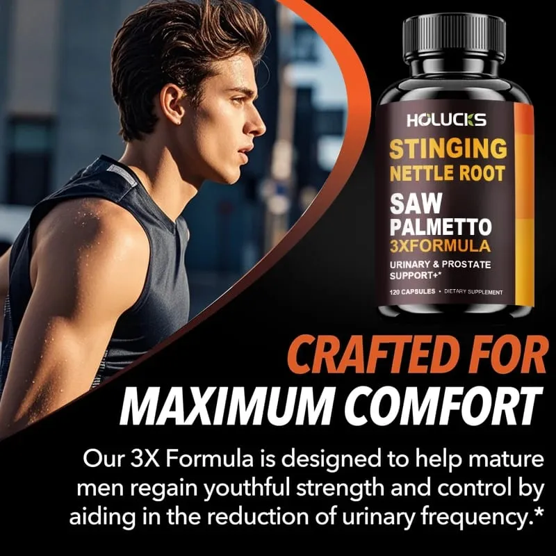 Stinging Nettle Root & Saw Palmetto Capsules Help Promote Prostate Health Hair Growth Urinary Tract Support Premium Formula
