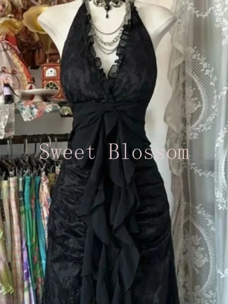 French Retro Slim Slash Neck Elegant Dress Babae Bagong Gothic Vintage Black Party Dresses High Street Chic Skinny na Damit 2025