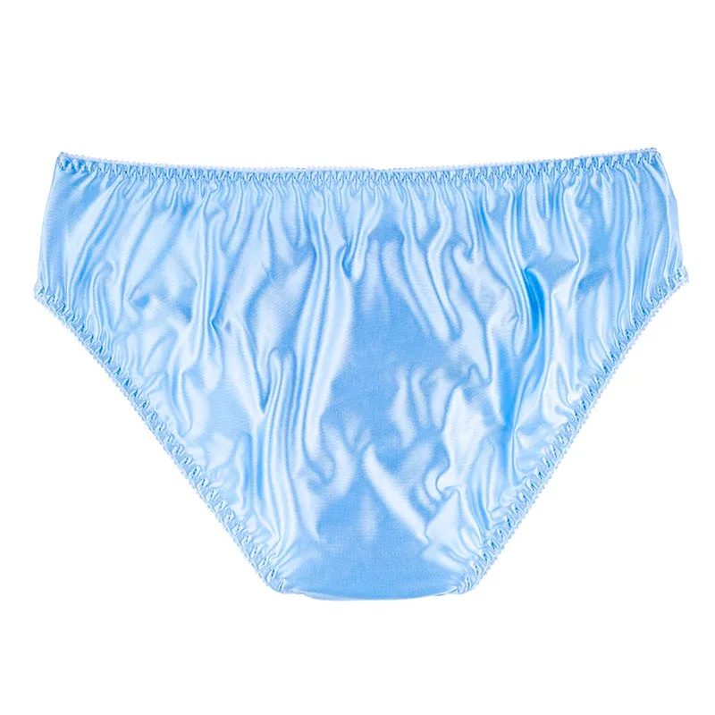 Men's Sexy Briefs Comfortable Healthy Elastic Soft Pouch mid Waist Pure Underwear Men's lace shiny gay underwear