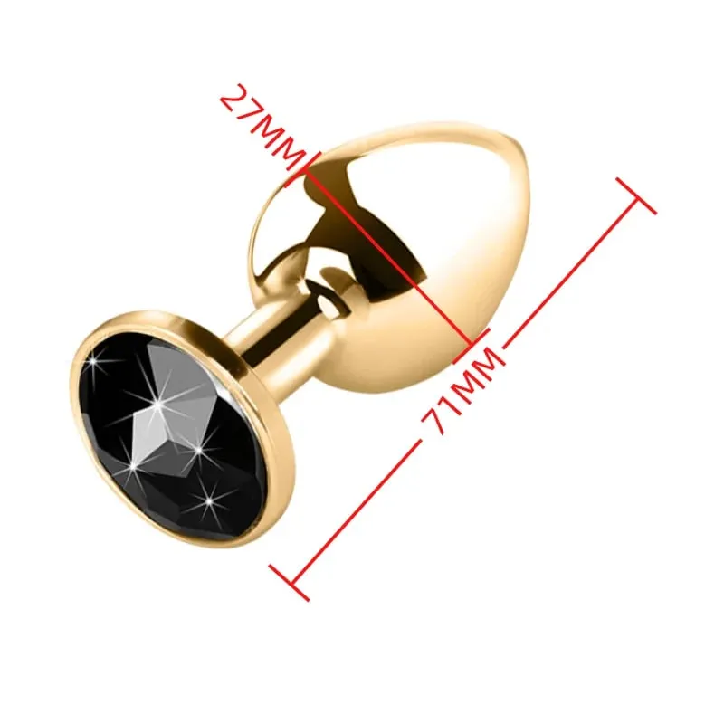 Perline anali in metallo di piccole dimensioni Butt Plug Mini Arcobaleno Butt plug in oro rosa Gioielli in cristallo Trainer Dildo anale Masturbazione Giocattolo del sesso