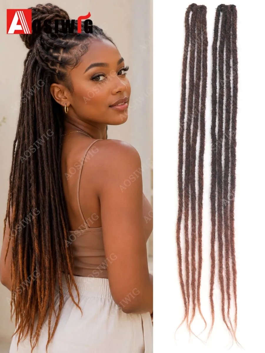 Long Dreadlocks Clip In Hair Extensions for Women Synthetic Braided Hairpieces Boho Faux Locs Hair Braids Festival Party Hair Ac