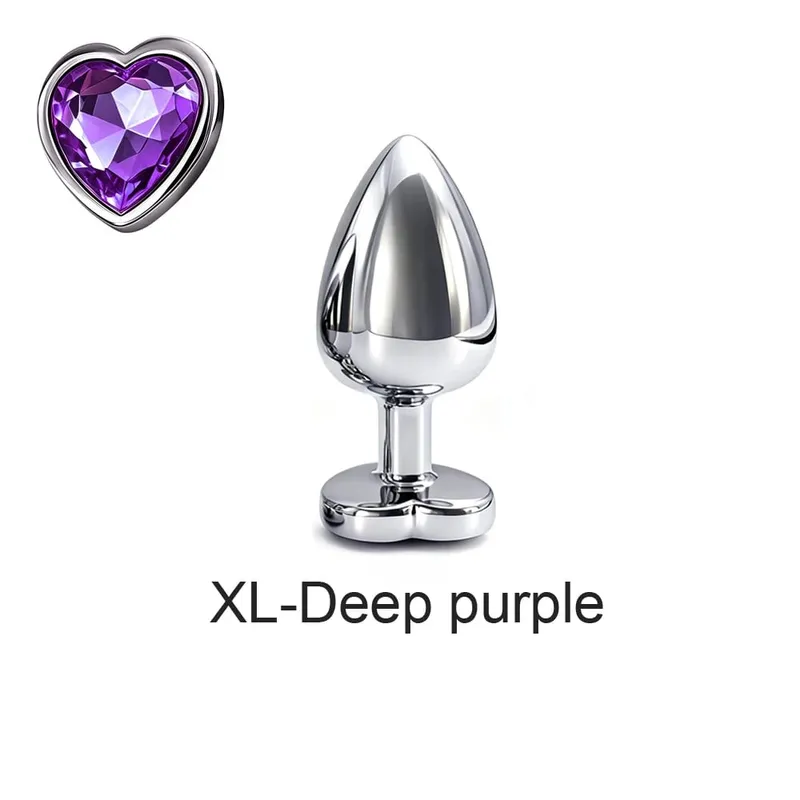 5 Sizes Metal Anal Plug Set with Heart Base Smooth Prostate Massage Butt Plug Sex Toys for Men Women Couples
