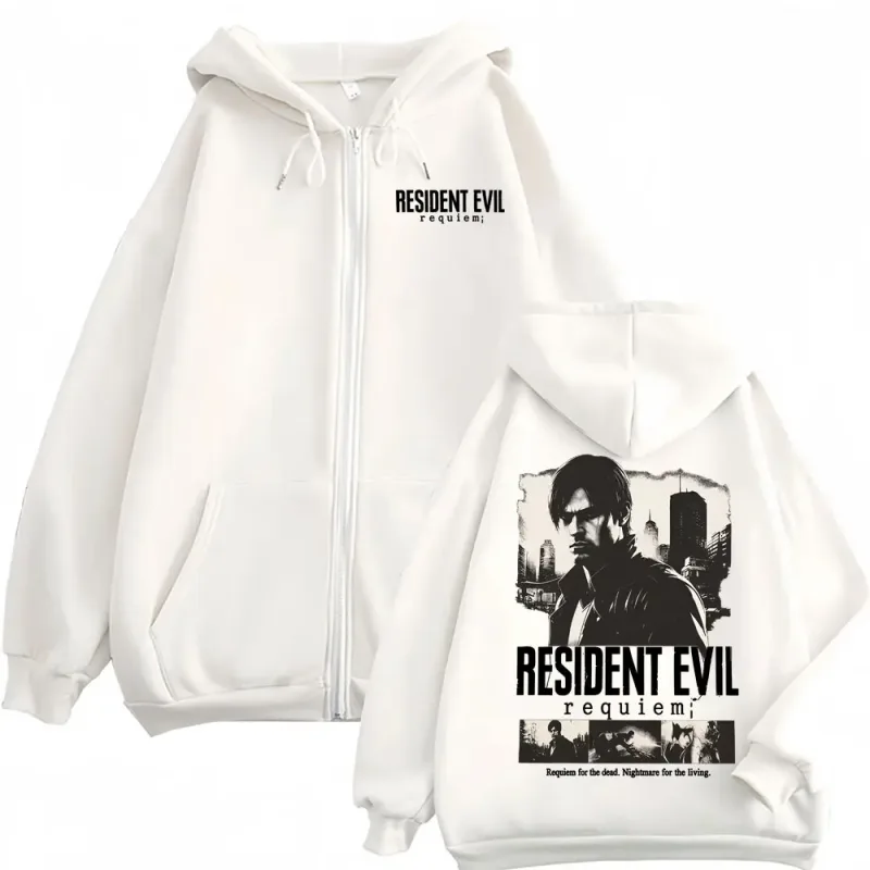Limited Leon Kennedy Zip Up Hoodies Resident Evil Requiemm Jacket Sweatshirt Men Women Violence Aesthetic Zipper Pullovers Coats
