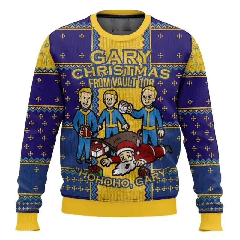 Engraçado papai noel impressão moda esportes suéteres masculino casual em torno do pescoço pulôver com capuz feio hugly camisola