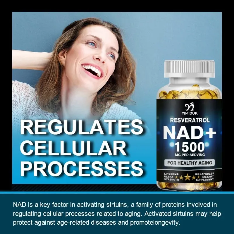 1500mg NAD Supplement - Liposomal NAD+ Supplement with Resveratrol Stamina & Healthy Aging - Strength Capsules