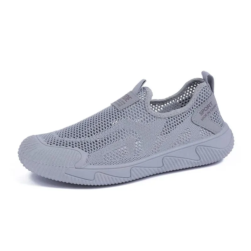 Men's Casual Shoes Summer New Fashion Fly Weave Breathable Mesh Outdoor Non Slip Sneakers Lightweight Comfortable Slip on Flats