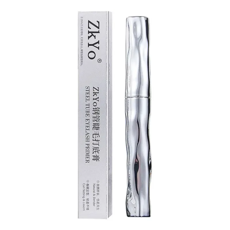 ZkYo Steel Tube Eyelash Primer Natural Black Mascara 3D Thick And Fluffy Waterproof Non-Smudging Women Eye Makeup