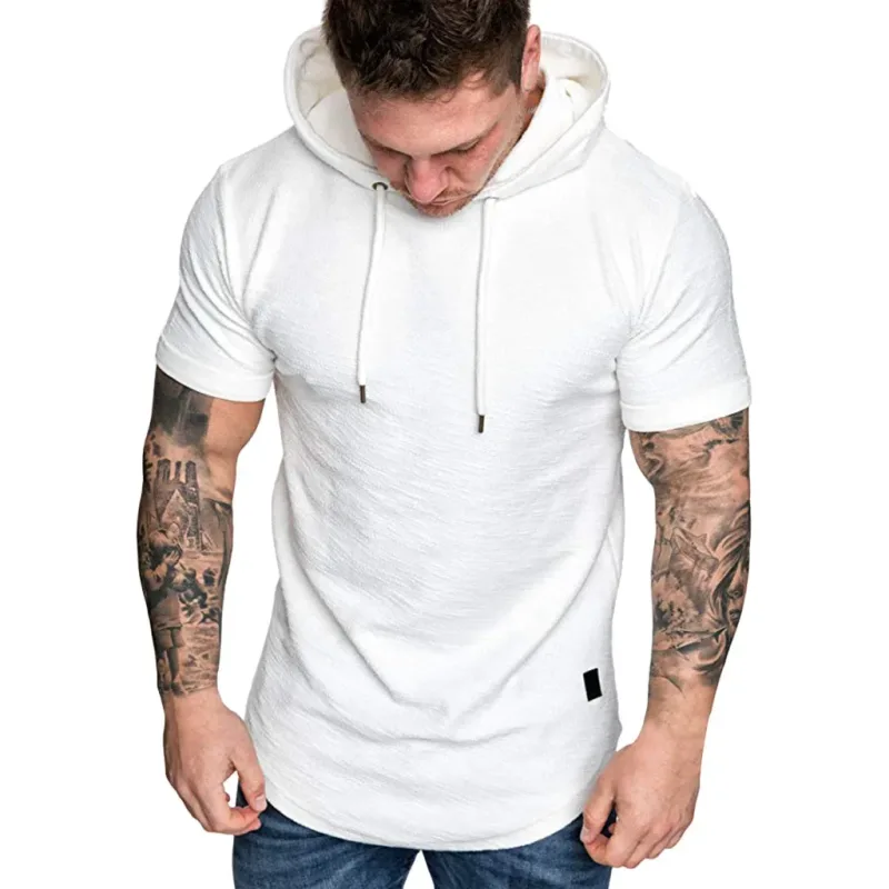 2026 Brand New Mens Hoodies Sweatshirts Short Sleeve Men Hoodies Sweatshirt Casual Solid Color Man Hoodie For Male Hooded