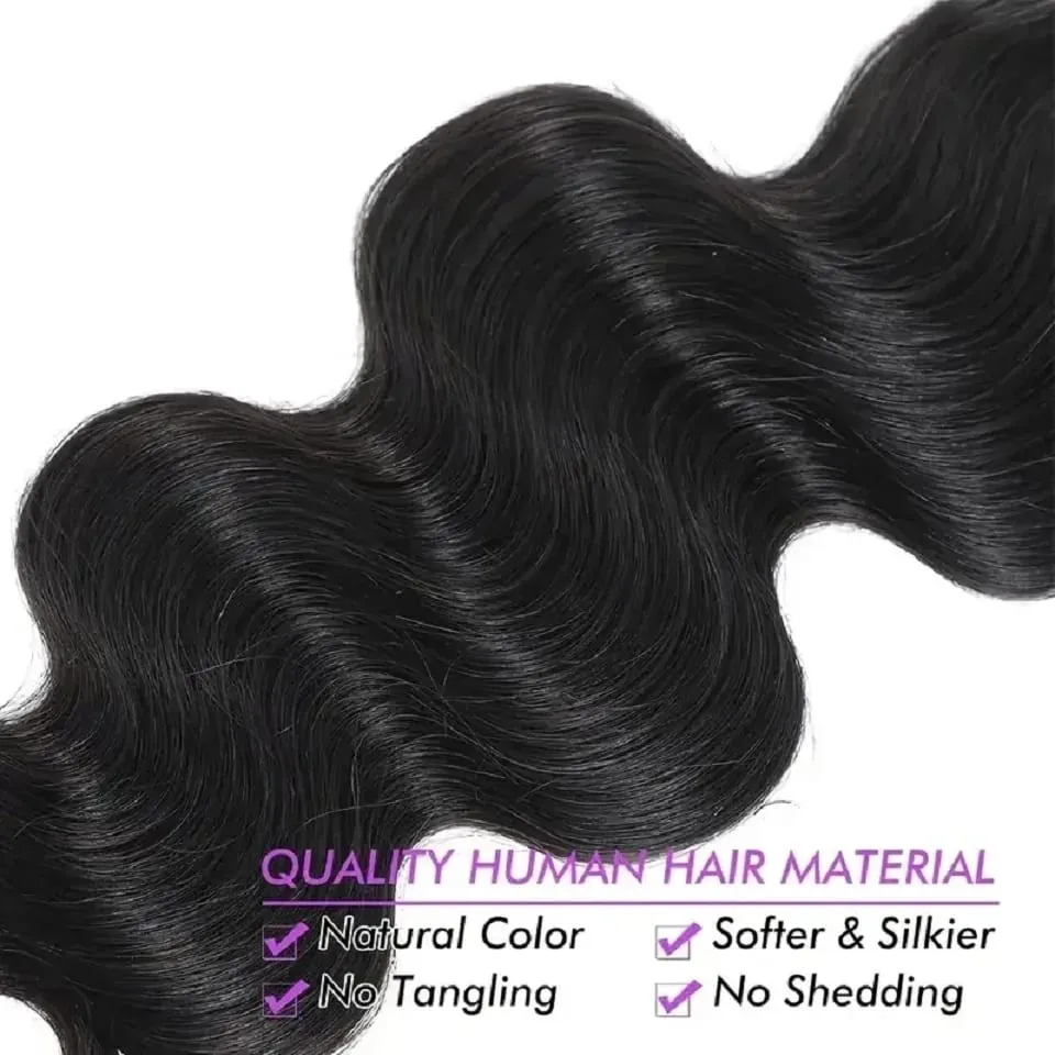 Body Wave Clip In Human Hair Extensions Full Head Brazilian Virgin Hair Clip on Hair Extensions för kvinnor 8 st/set 120 grams inslag