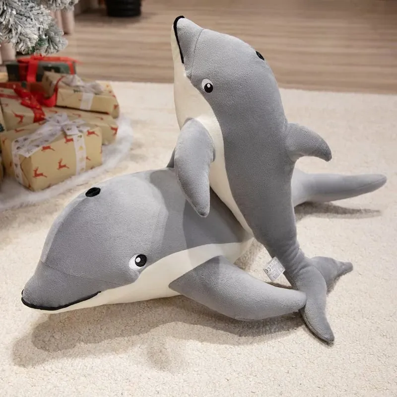 50/70cm Dolphin Plush Pillow Simulation Marine Animal Stuffed Cushion Fluffy Sofa Throw Pillow Soft Stress Relief Home Decor