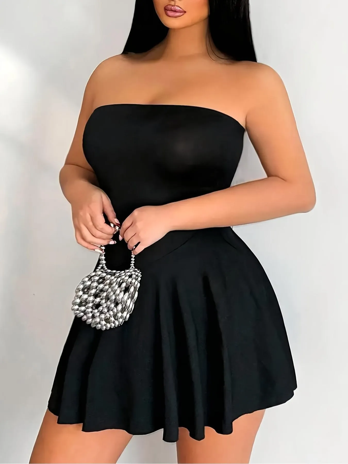 High Waist Strapless Bell Mini Skirt Fitted Design for Daily Wear Night out Special Occasions All Seasons