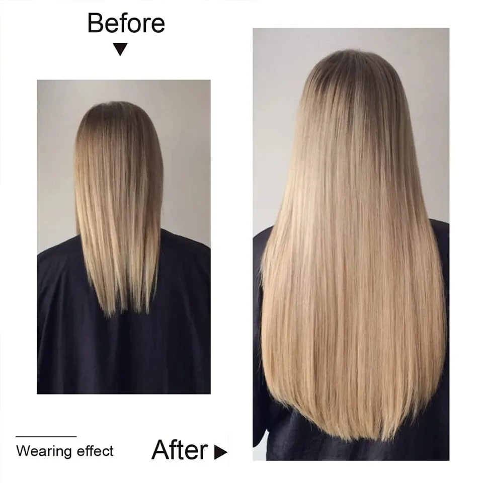 7Pcs/Set Long Straight Clip in Hairpiece Synthetic Clip in Hair Extensions Brown Highlight Blonde Natural Soft Hairpieces