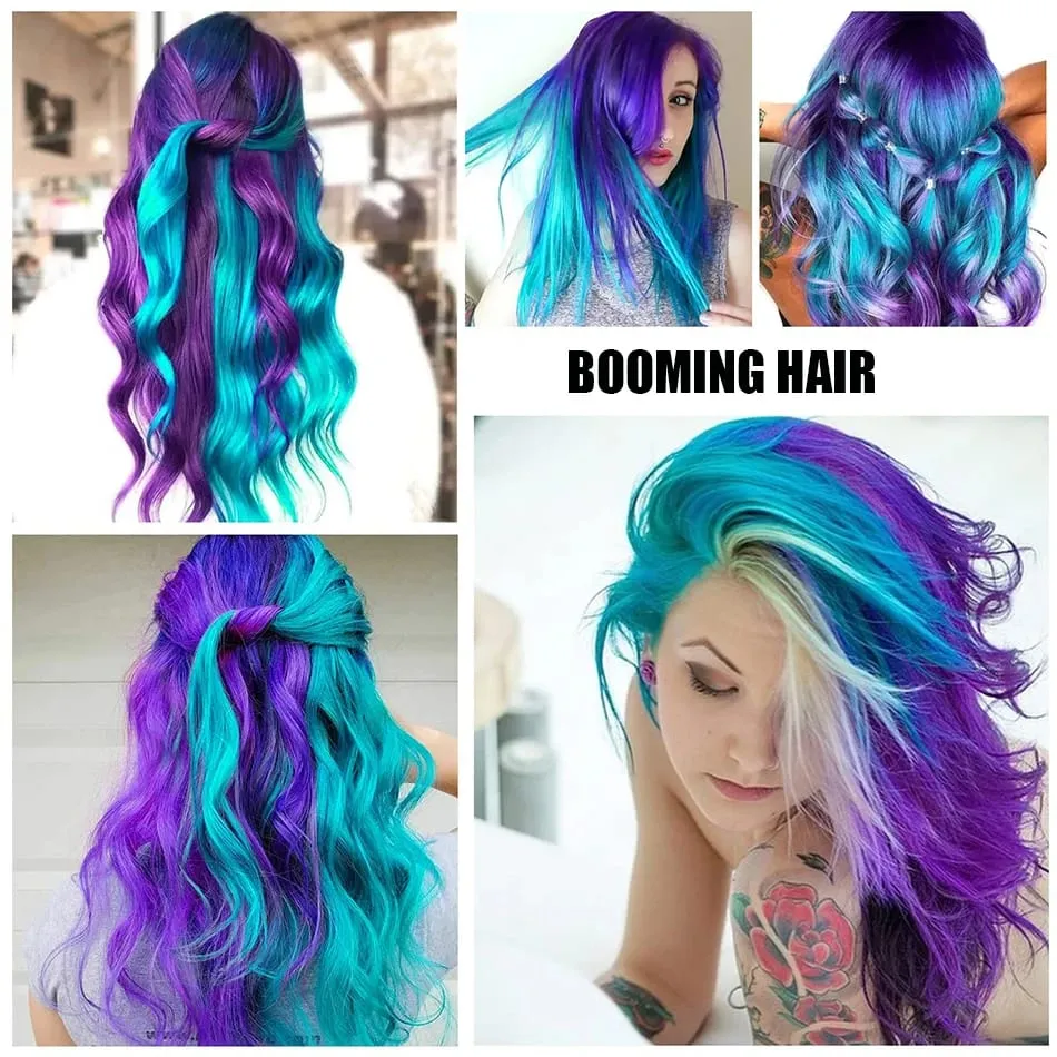 Synticthe Clip in Hair Extensions 10pcs/pack Colored Party Cosplay 22 inches for Fairy Hairpieces Long Straight Hair Extensions