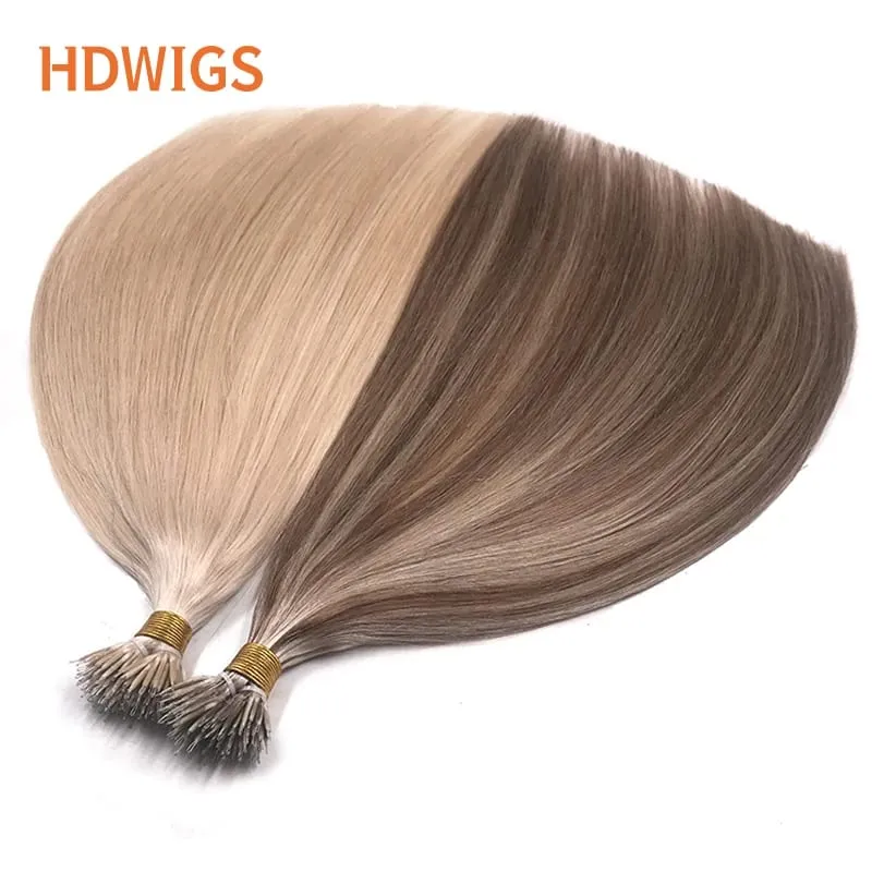 Nanoring Hair Extension Straight High Quality Real Human Hair Extensions for Women Micro Ring Link Hair Extensions Human Hair