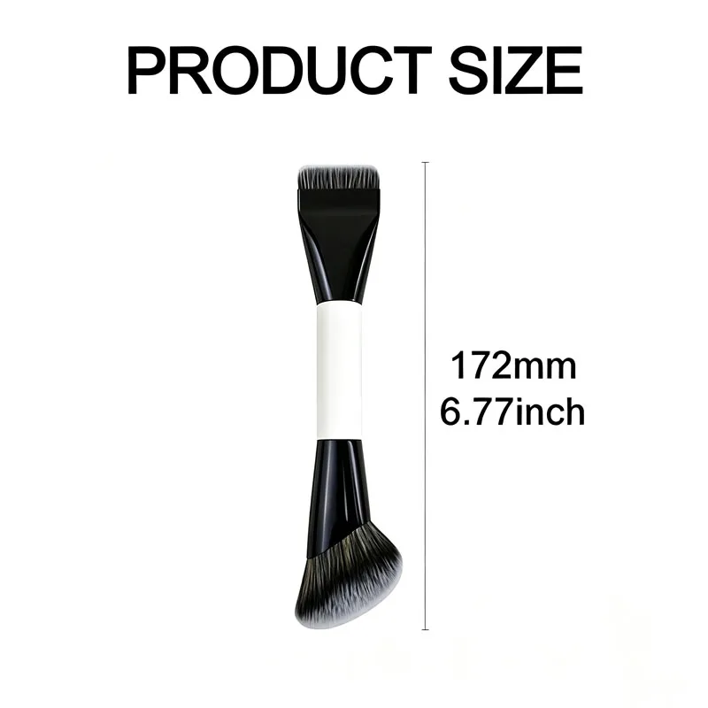 Multifunctional Make Up Brush Double Ended Angled Foundation Makeup Brushes Blush Make Up Brush Wood Handle Cosmetic Tool HZS35