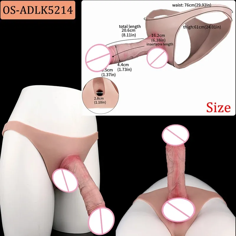 Flexible Skin-Like Huge Hollow Dildo Male Strap-On Lifelike Penis Extend Sleeve насадка на член Couples Sex Pleasure Toys