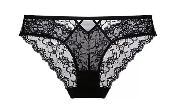 Half Cup Lingerie Set Women Green French Lace Ultra Thin Sheer Soft Comfortable Underwire Bra Small Bust 32‑38AB Set