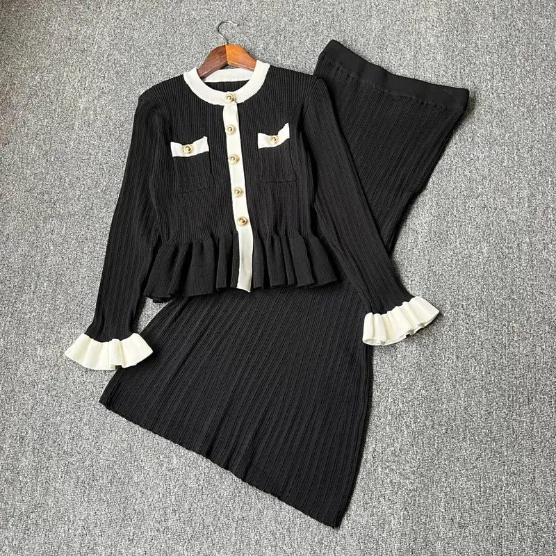 Yuoomuoo marca moda de uma peça de malha maxi vestido feminino elegante com decote em v babados cintura fina bodycon camisola vestido de festa