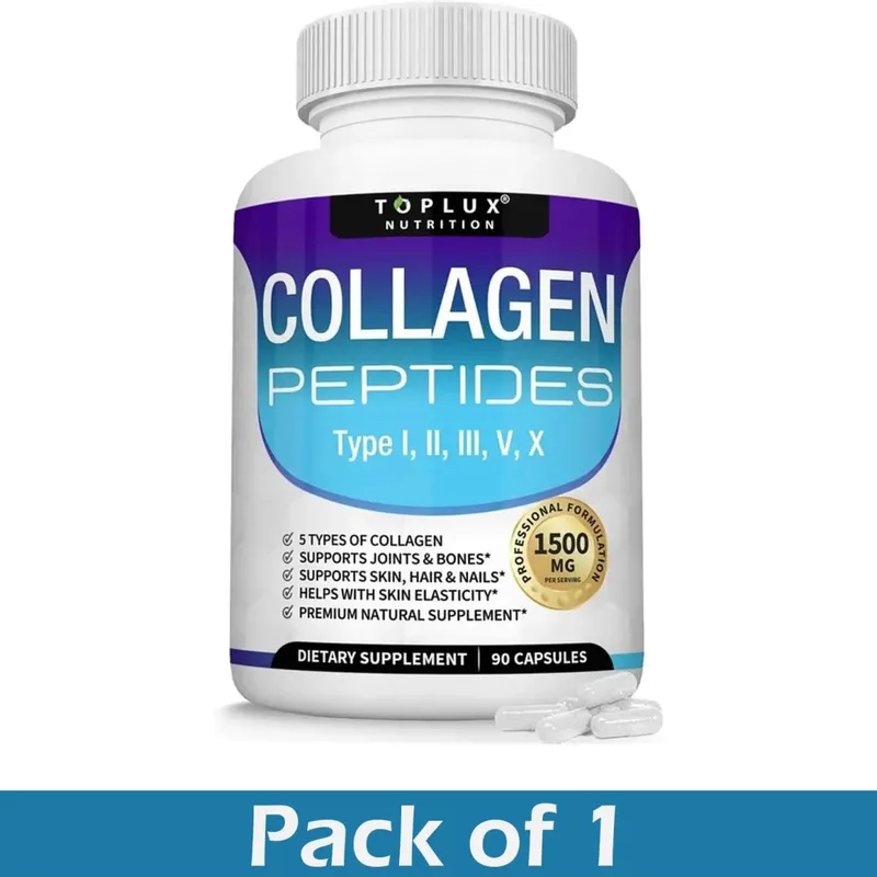 Multi Collagen Peptides Capsules 1800mg - Hydrolyzed Protein Collagen Complex Pills Promotes Skin & Hair Joint for Men Women