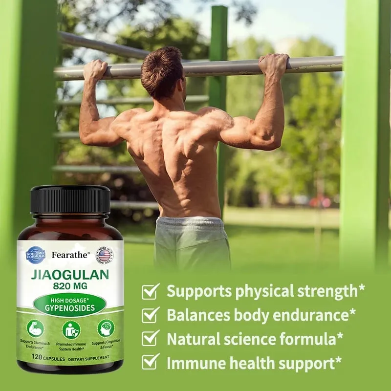 Jiaogulan Extract Supplement High Concentration Relieves Stress Regulates Metabolism Non-GMO Gluten-free 120 Capsules