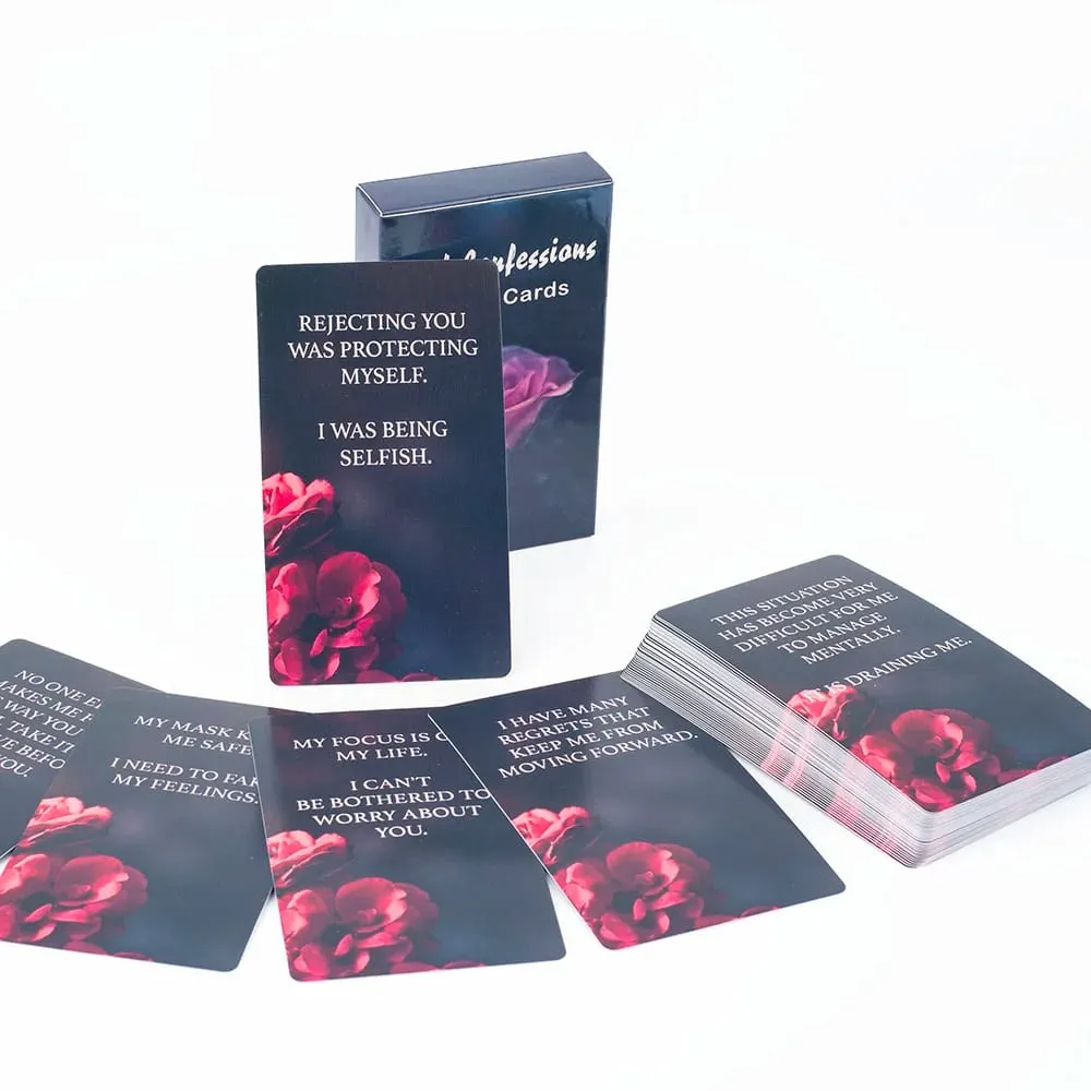 Dark Confession Twin Flame Oracle Cards 50Pcs Love Keywords & Messages Deck for Self-Reflection And Guidance